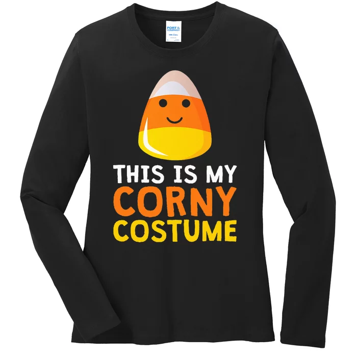 This Is My Corny Costume Funny Candy Corn Halloween Ladies Long Sleeve Shirt