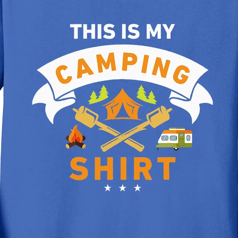 This Is My Camping Funny Camper Kids Long Sleeve Shirt