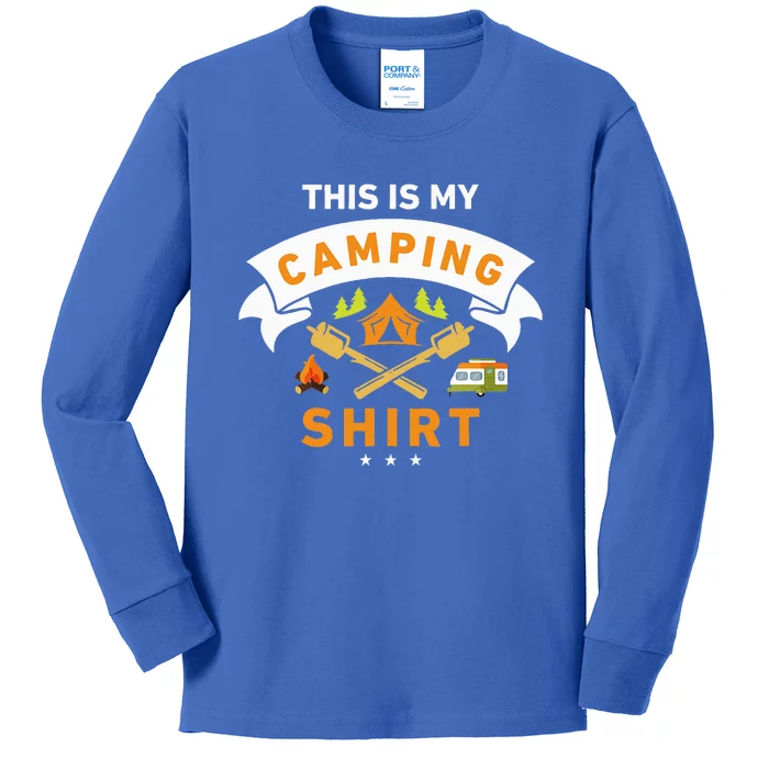 This Is My Camping Funny Camper Kids Long Sleeve Shirt