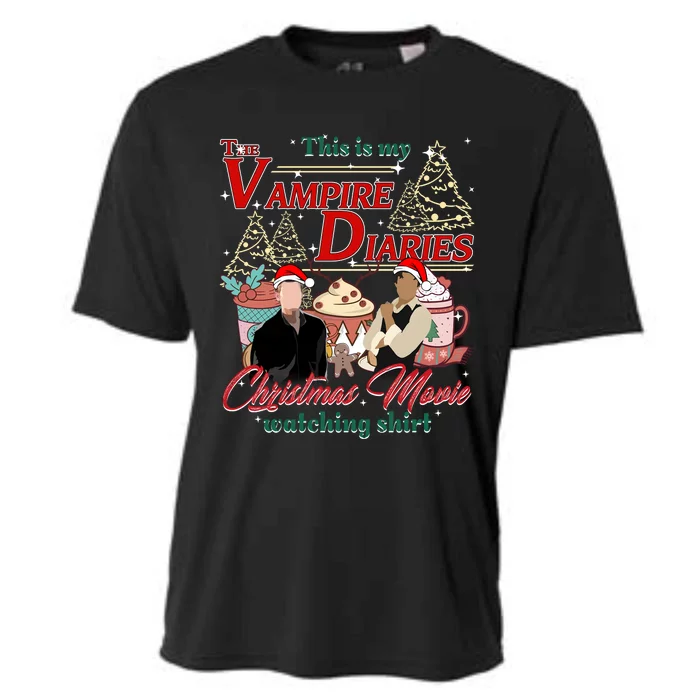 This Is My The Vampire Christmas Movie Watching Stefan And Damon Salv Cooling Performance Crew T-Shirt