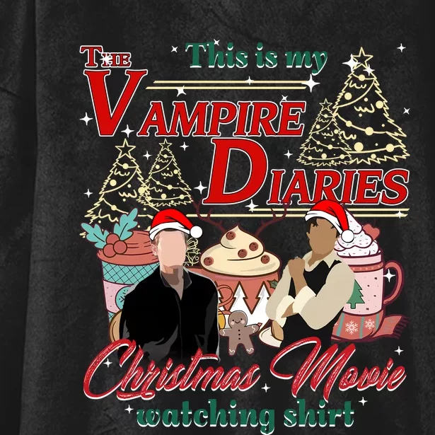 This Is My The Vampire Christmas Movie Watching Stefan And Damon Salv Hooded Wearable Blanket