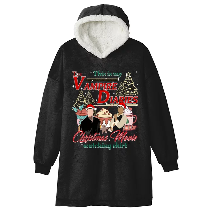 This Is My The Vampire Christmas Movie Watching Stefan And Damon Salv Hooded Wearable Blanket