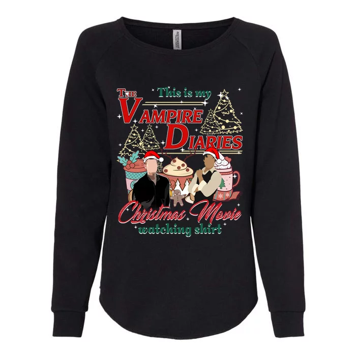 This Is My The Vampire Christmas Movie Watching Stefan And Damon Salv Womens California Wash Sweatshirt