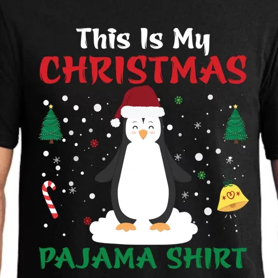 This Is My Christmas Pajama Xmas Santa Hat Penguin Gift Meaningful Gift Pajama Set