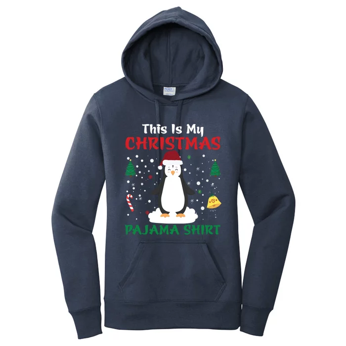 This Is My Christmas Pajama Xmas Santa Hat Penguin Gift Meaningful Gift Women's Pullover Hoodie