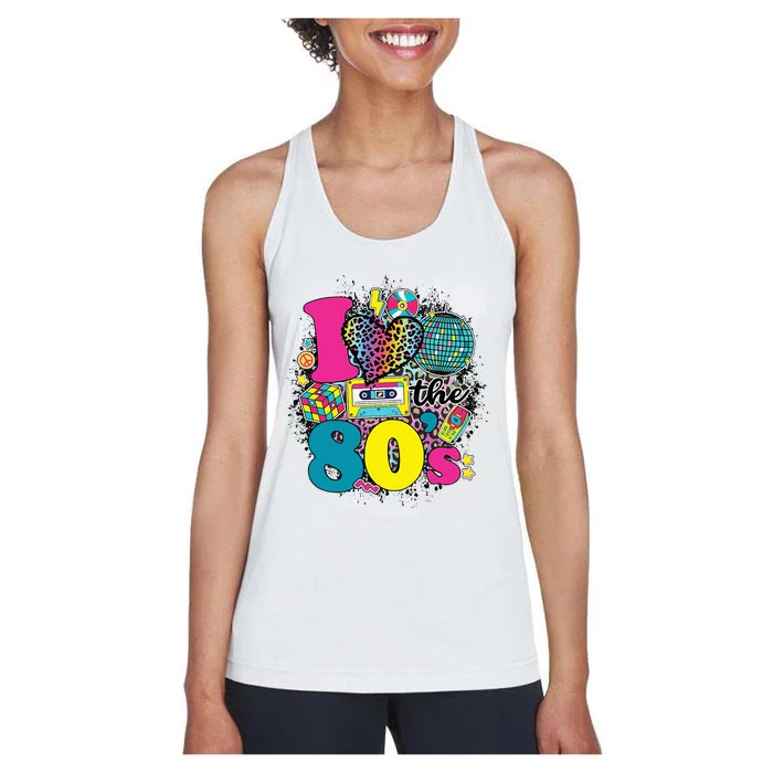 This Is My 80s Costume Outfit Gifts Eighties Retro Party Women's Racerback Tank