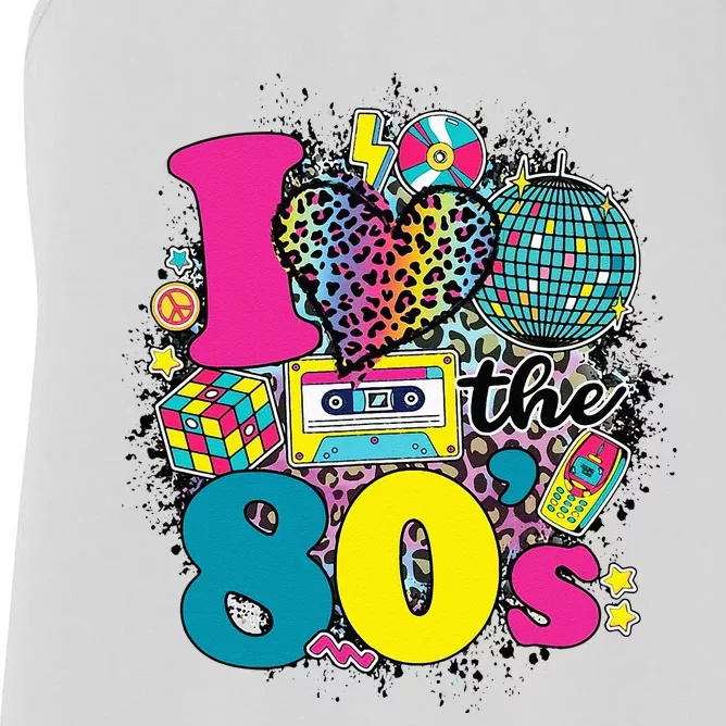 This Is My 80s Costume Outfit Gifts Eighties Retro Party Women's Racerback Tank