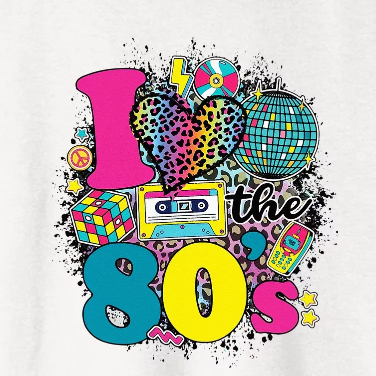 This Is My 80s Costume Outfit Gifts Eighties Retro Party Women's Crop Top Tee