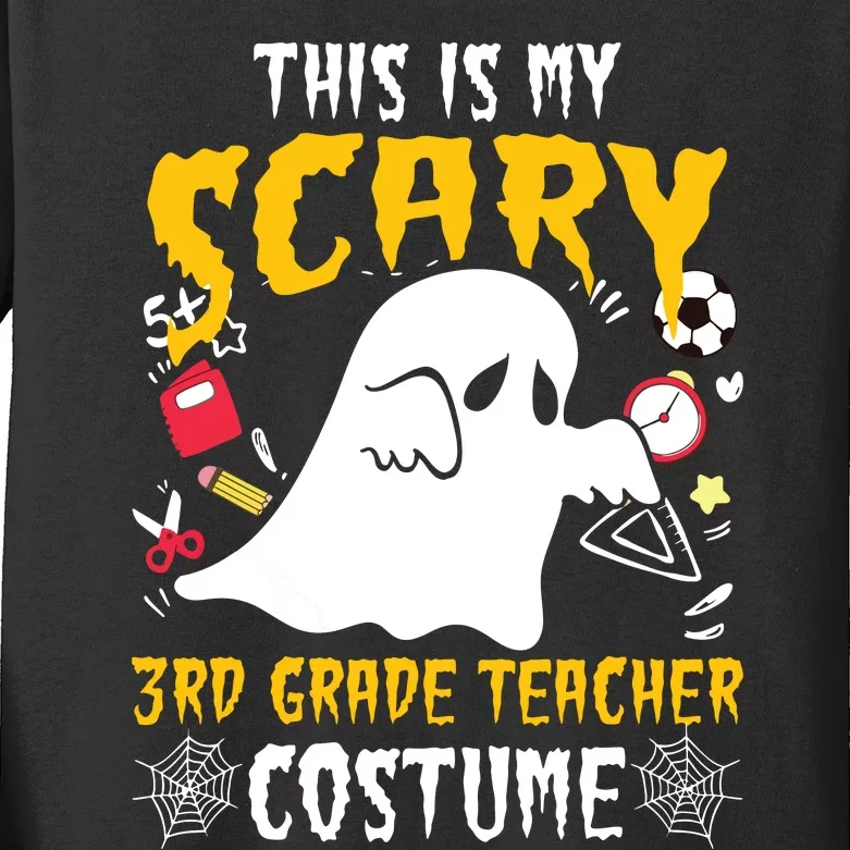 This Is My Scary Third Grade Costume Teacher Halloween Kids Long Sleeve Shirt