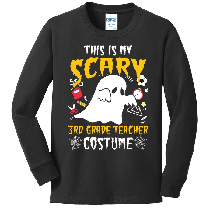 This Is My Scary Third Grade Costume Teacher Halloween Kids Long Sleeve Shirt