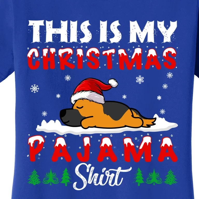 This Is My Christmas Pajama Ger Shepherd Dog Funny Xmas Cute Gift Women's T-Shirt