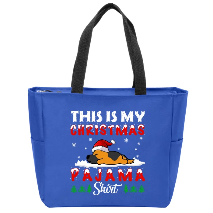 This Is My Christmas Pajama Ger Shepherd Dog Funny Xmas Cute Gift Zip Tote Bag