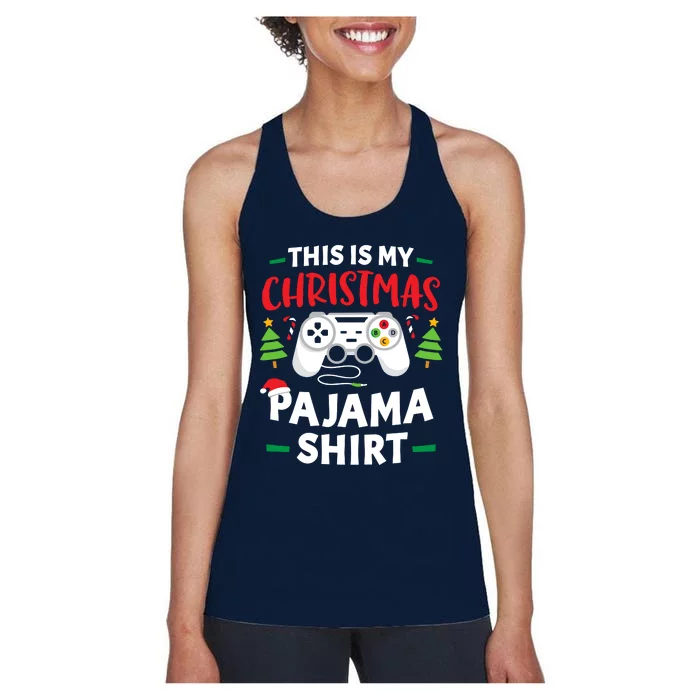 This Is My Christmas Pajamas Gamer Squad Xmas 2024 Women's Racerback Tank