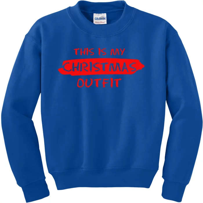 This Is My Christmas Outfit New Year Christmas Tree Gift Great Gift Kids Sweatshirt