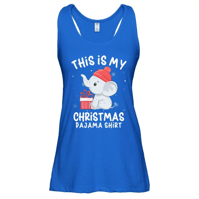 This Is My Christmas Pajama  Baby Elephant Hat Xmas Ladies Essential Flowy Tank