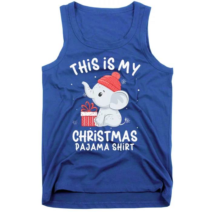 This Is My Christmas Pajama  Baby Elephant Hat Xmas Tank Top