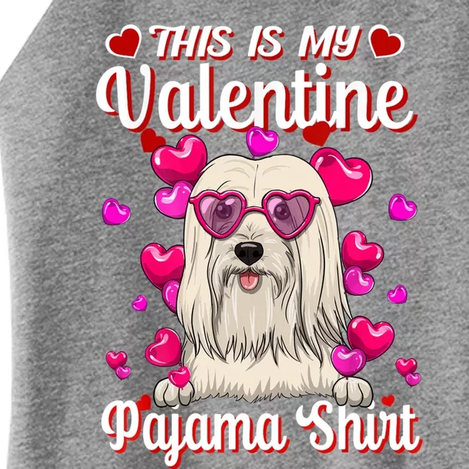 This Is My Valentine Pajama Gift Lhasa Apso Lovers Gift Women’s Perfect Tri Rocker Tank