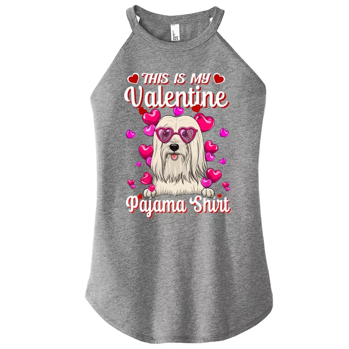 This Is My Valentine Pajama Gift Lhasa Apso Lovers Gift Women’s Perfect Tri Rocker Tank