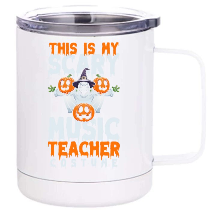 This Is My Scary Music Teacher Costume Gift Front & Back 12oz Stainless Steel Tumbler Cup