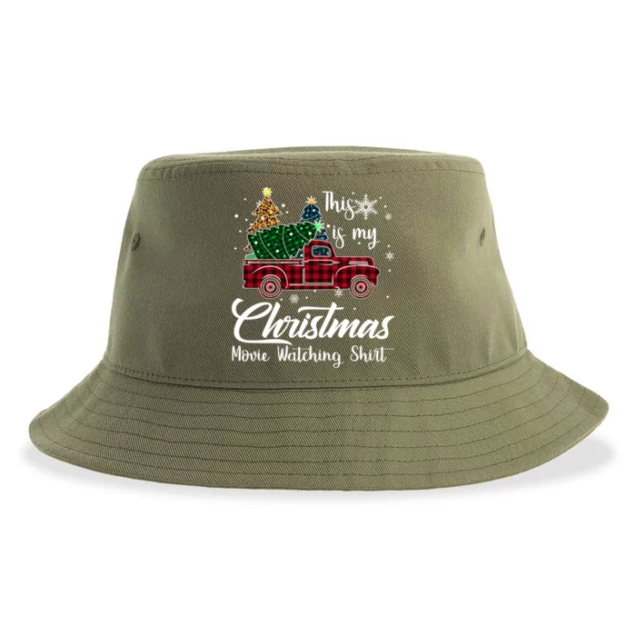 This Is My Christmas Movie Watching Cool Gift Tree Truck Plaid Meaningful Gift Sustainable Bucket Hat