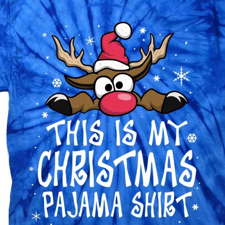 This Is My Christmas Pajama Funny Christmas Reindeer Tie-Dye T-Shirt