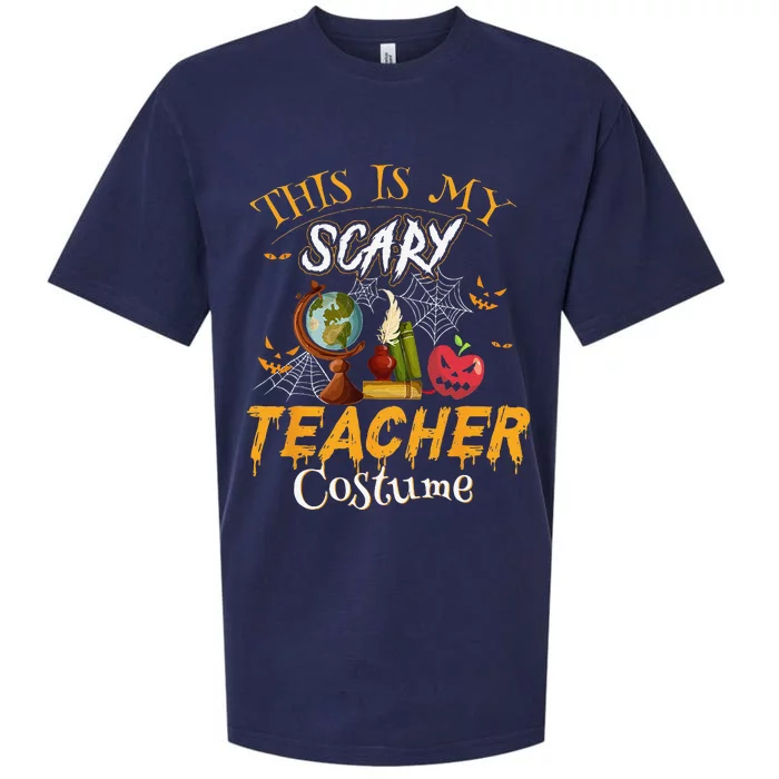 This Is My Scary Teacher Costume Halloween Sueded Cloud Jersey T-Shirt