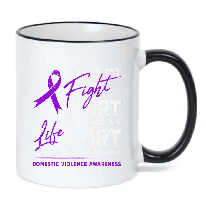 This Is My Fight Domestic Violence Awareness Purple Ribbon Black Color Changing Mug