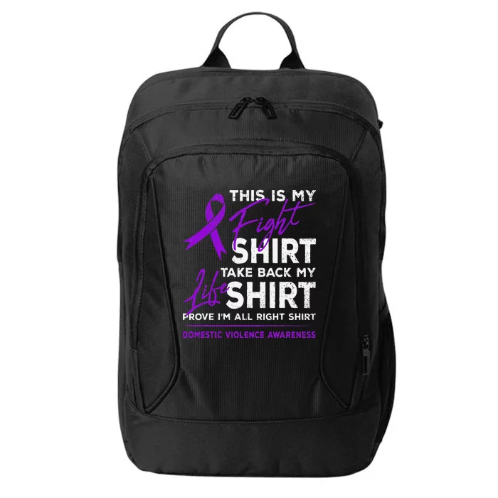 This Is My Fight Domestic Violence Awareness Purple Ribbon City Backpack