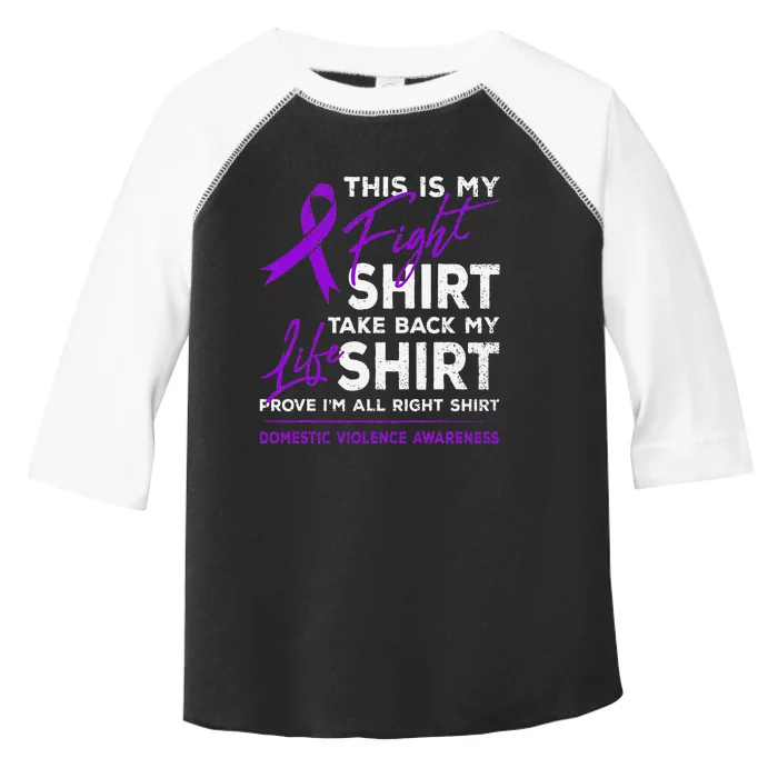 This Is My Fight Domestic Violence Awareness Purple Ribbon Toddler Fine Jersey T-Shirt