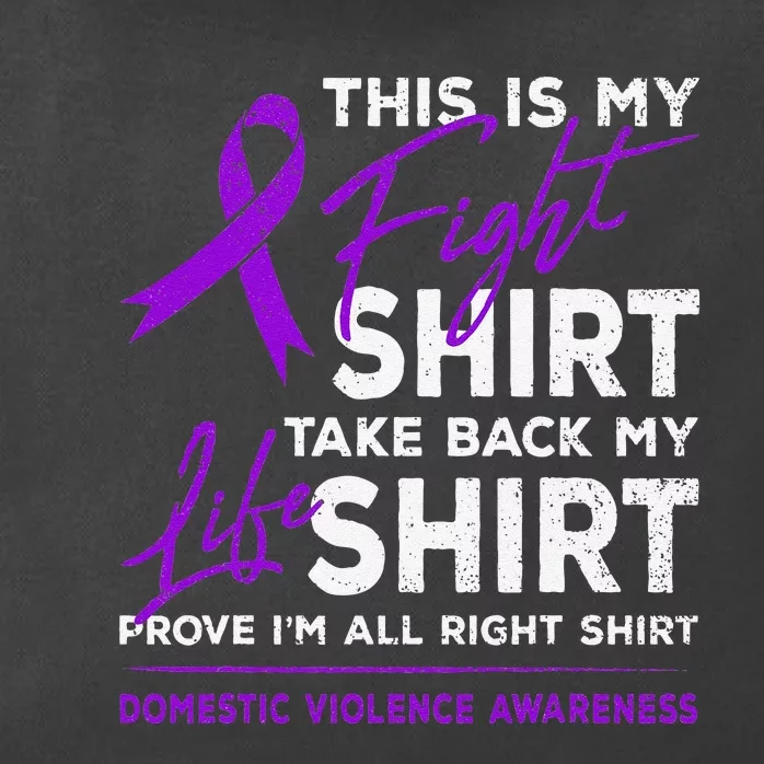 This Is My Fight Domestic Violence Awareness Purple Ribbon Zip Tote Bag