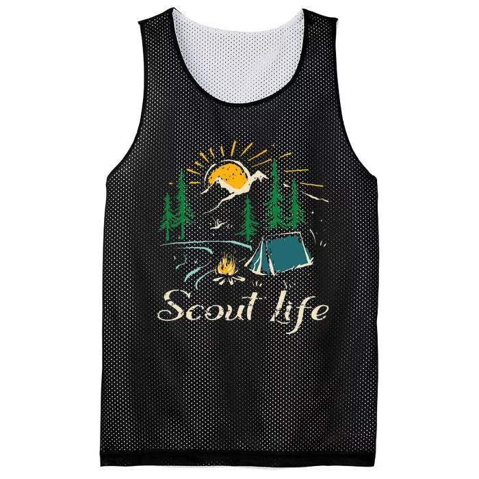 This Is My Camping Happy Camper Scout Life Mesh Reversible Basketball Jersey Tank