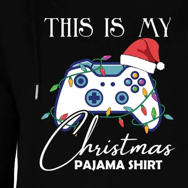 This Is My Christmas Pajama Shirt Funny Gamer Womens Funnel Neck Pullover Hood