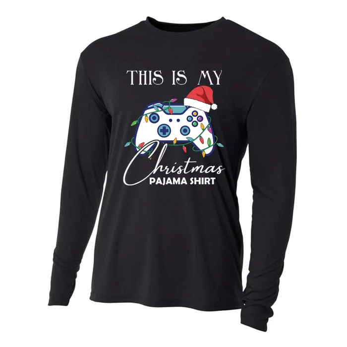 This Is My Christmas Pajama Shirt Funny Gamer Cooling Performance Long Sleeve Crew