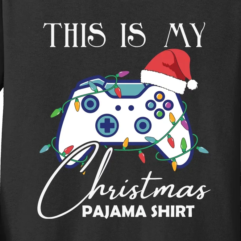 This Is My Christmas Pajama Shirt Funny Gamer Kids Long Sleeve Shirt