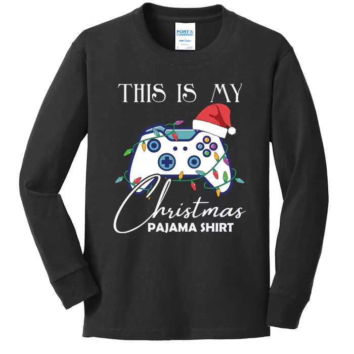 This Is My Christmas Pajama Shirt Funny Gamer Kids Long Sleeve Shirt