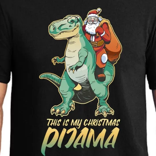 This Is My Christmas Pijama Santa Riding T Rex Pajama Set