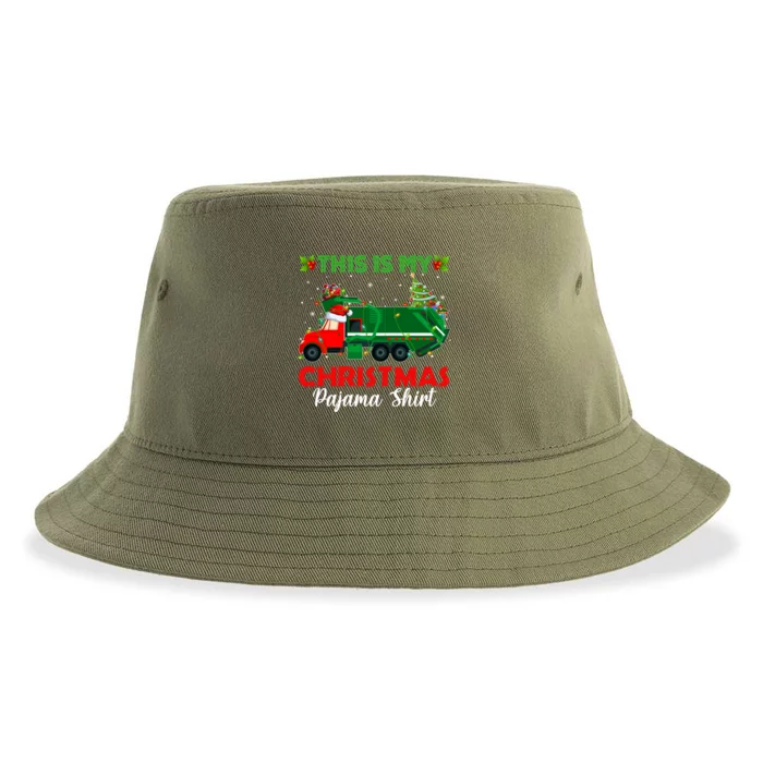 This Is My Christmas Pajama Cute Gift Santa Garbage Truck Xmas Gift Sustainable Bucket Hat