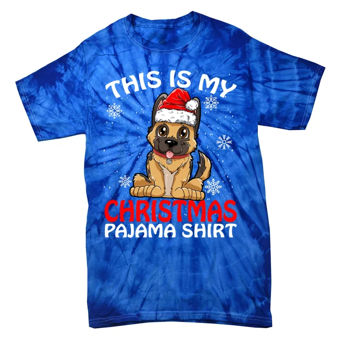 This Is My Christmas Pajama Cute Gift Ger Shepherd Dog Xmas Gift Tie-Dye T-Shirt