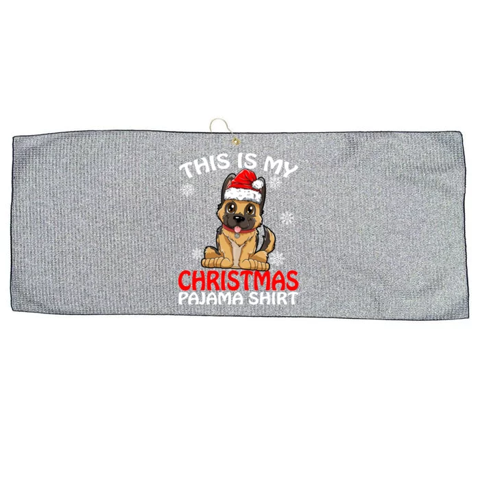 This Is My Christmas Pajama Cute Gift Ger Shepherd Dog Xmas Gift Large Microfiber Waffle Golf Towel