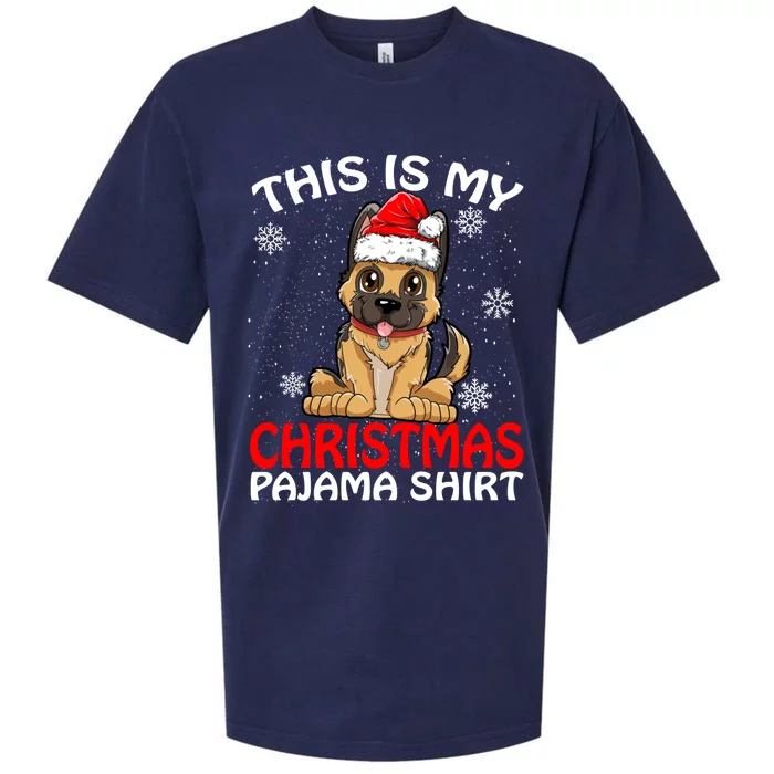 This Is My Christmas Pajama Cute Gift Ger Shepherd Dog Xmas Gift Sueded Cloud Jersey T-Shirt