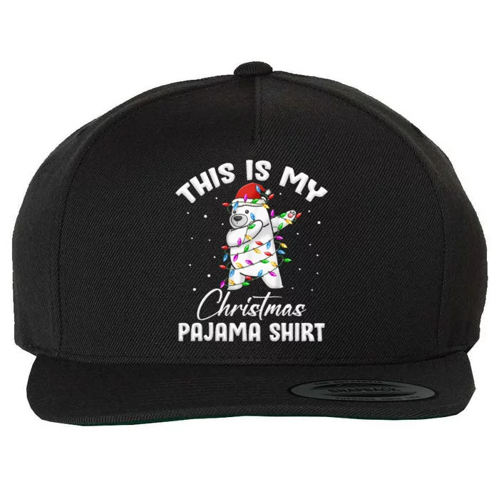 This is My Christmas Pajama Polar Bear Funny Wool Snapback Cap