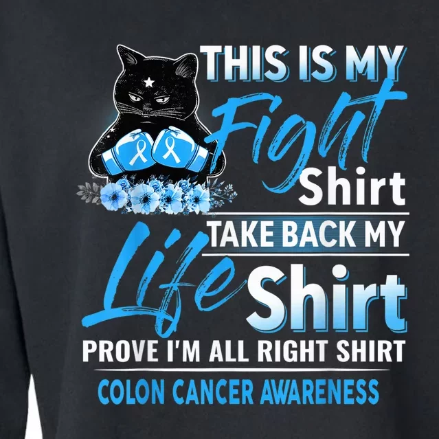 This Is My Fight Colon Cancer Awareness Month Cropped Pullover Crew