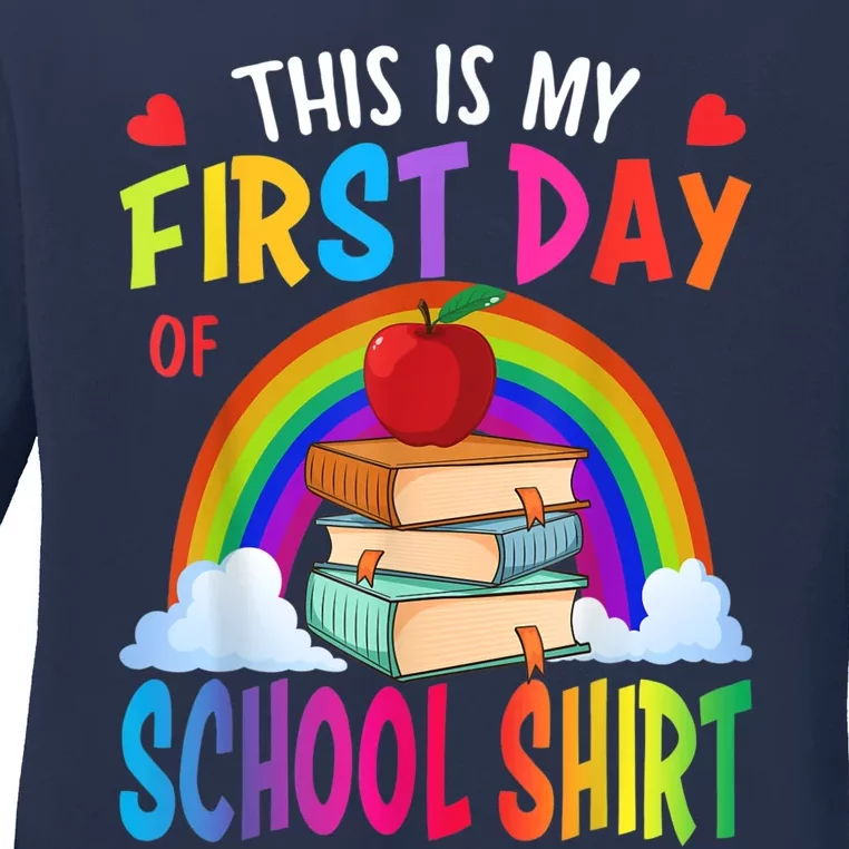 This Is My First Day Of School Back To School Ladies Long Sleeve Shirt