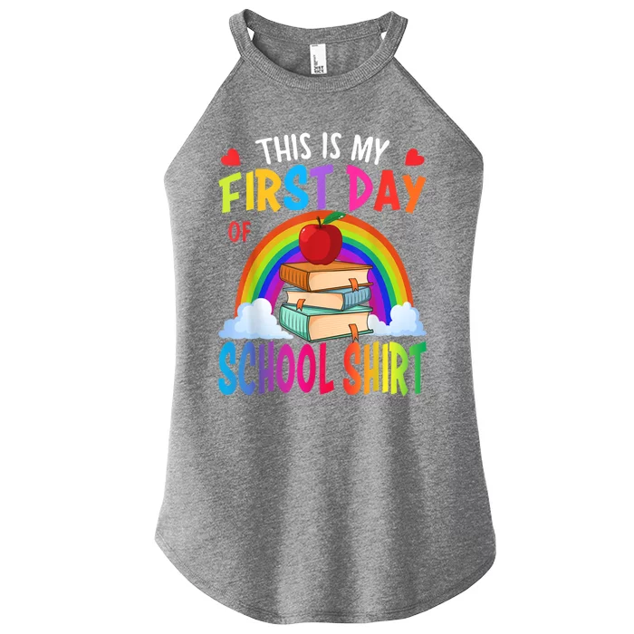 This Is My First Day Of School Back To School Women’s Perfect Tri Rocker Tank