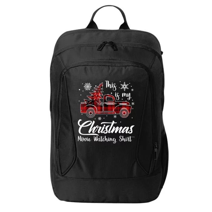 This Is My Christmas Movie Watching Gift Tree Truck Plaid Gift City Backpack