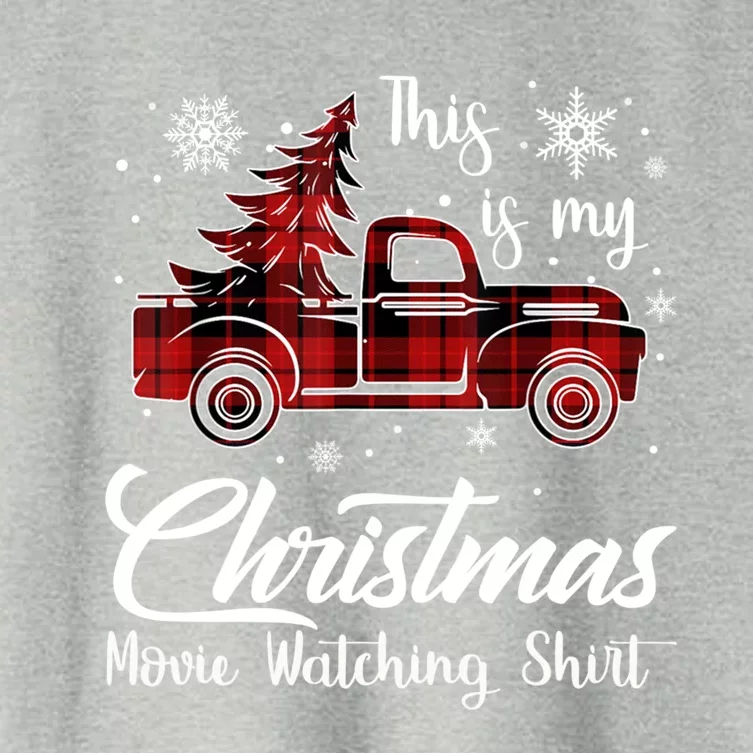 This Is My Christmas Movie Watching Gift Tree Truck Plaid Gift Women's Crop Top Tee