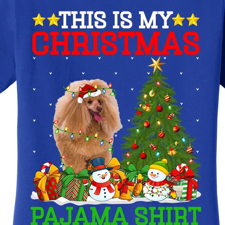 This Is My Christmas Tree Pajamas Toy Poodle Dog Christmas Gift Women's T-Shirt