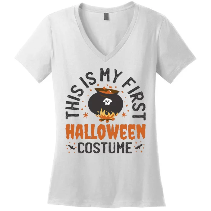 This Is My First Halloween Costume Cute Women's V-Neck T-Shirt