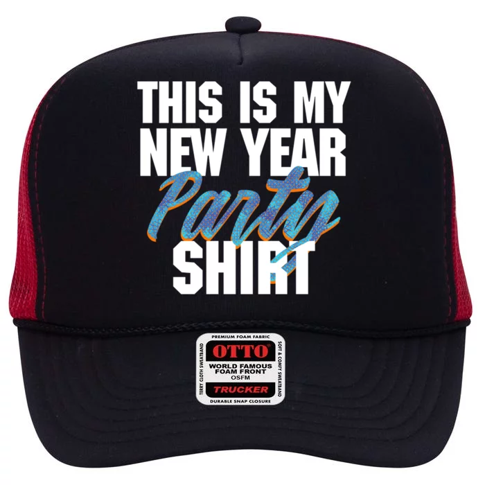 This Is My New Year Party Gift Pattern Gradient Gift High Crown Mesh Trucker Hat