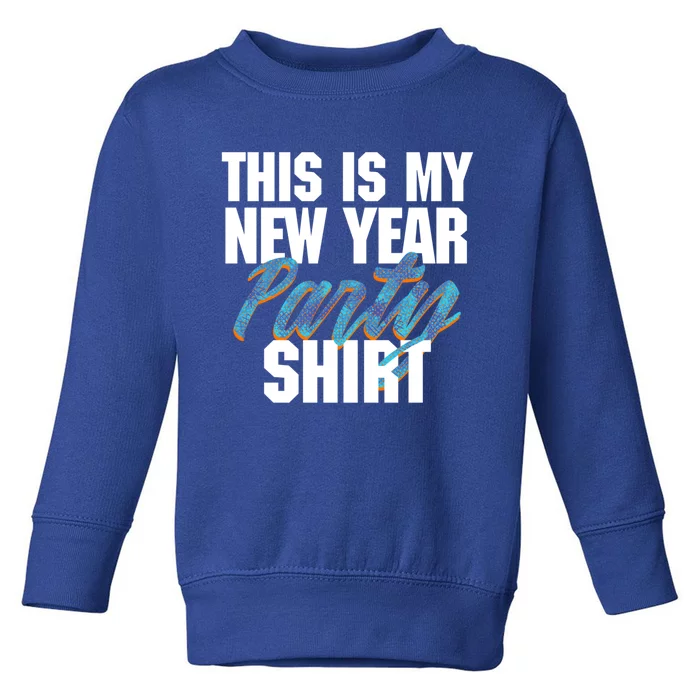 This Is My New Year Party Gift Pattern Gradient Gift Toddler Sweatshirt